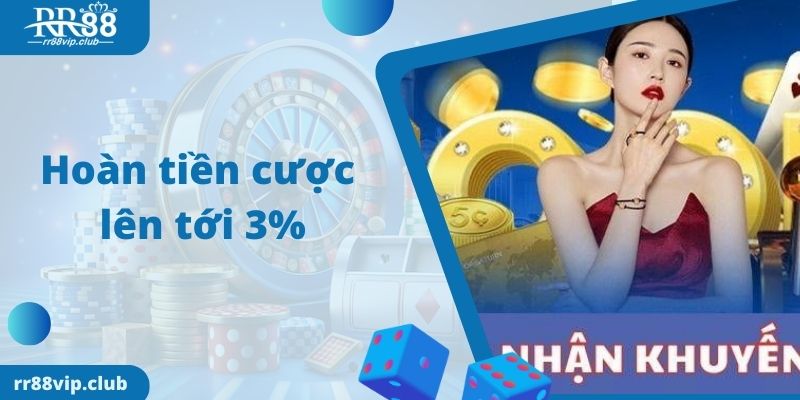 Hoàn tiền cược lên tới 3%